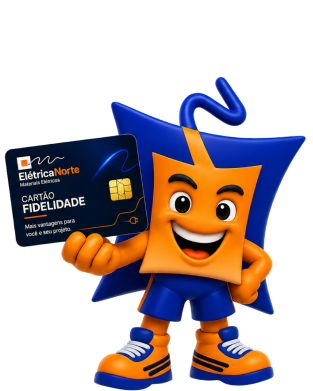 Mascote Elétrica Norte com o Cartão Clube Norte Fidelidade